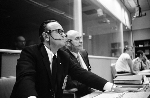 (22 Jan. 1968) &mdash; Dr. Robert R. Gilruth (right), MSC Director, sits with Dr. Christopher C.