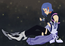 kallasleighmegan:  “It’s my friends. I promised I’d be there for them.”I drew Kairi and Xion a while back, and I wanted to complete the trio of main girls in the cast and do a quick drawing of Aqua. I also have many sad feelings about Aqua.