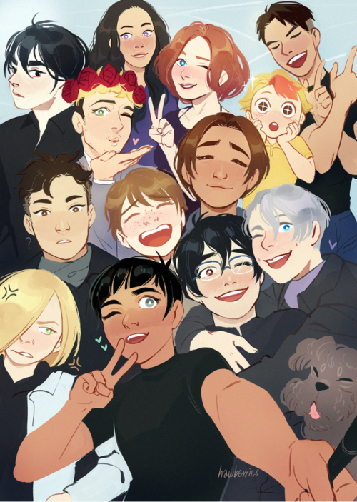 hawberries:let’s get everyone in the photo!(i drew this for a print and i want someone to just hit m