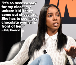 micdotcom:  Kelly Rowland calls for more dark-skinned women in music During her onstage interview at this year’s South by Southwest, Rowland took time to answer one audience member’s request for advice. A young black girl asked Rowland how she could