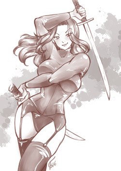 Chocolatecomcereja:   A Sketch For Reika Over Patreon^^she Showing Off Her Skill