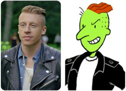 tastefullyoffensive:  Macklemore to his barber: “Give me the Roger Klotz.” [via] 