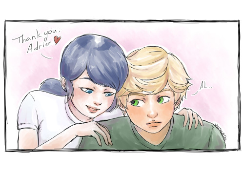 xallyxcatxs: My first comic! Post-reveal Adrinette finished work of this ask &lt;3 Back story: A