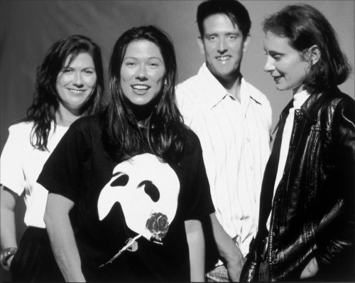 thealtscene: The Breeders circa 1993 ― from left: Kelley Deal, Kim Deal, Jim Macpherson, &amp; J