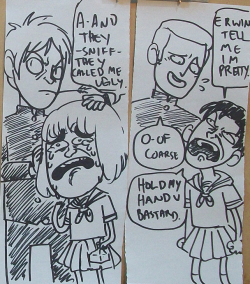 memosfromlevi:  lychgate:  and then the best for last    we had a very UNbusy day today at work so many doodles were had  I am legit crying right now.  
