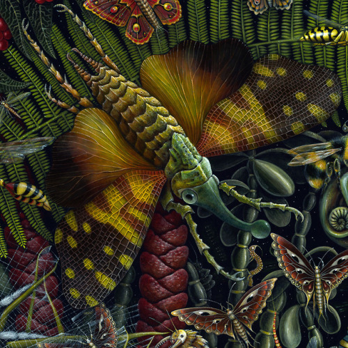 A detailed graphic breakdown of my painting “MICROCOSMIC GARDEN”