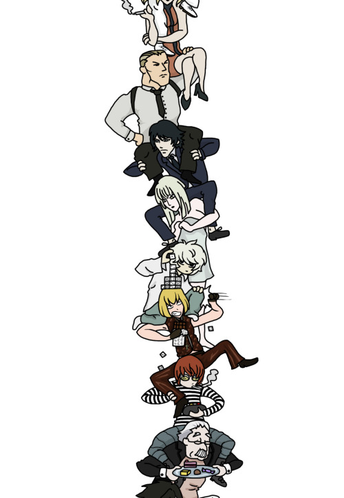 Death Note characters on shoulders, the colored version! 