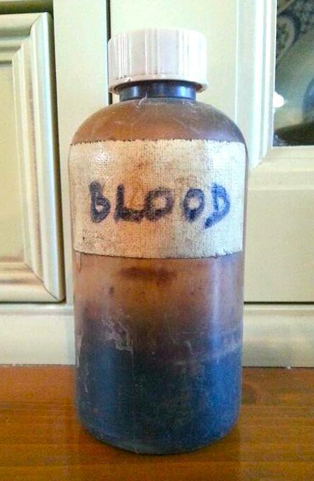 the-overlook-hotel:  A bottle of fake blood used during the filming of The Shining.