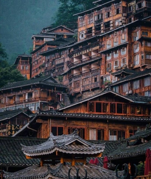 fuckyeahchinesegarden:千户苗寨thousand miao villages, xijiang, guizhou province.