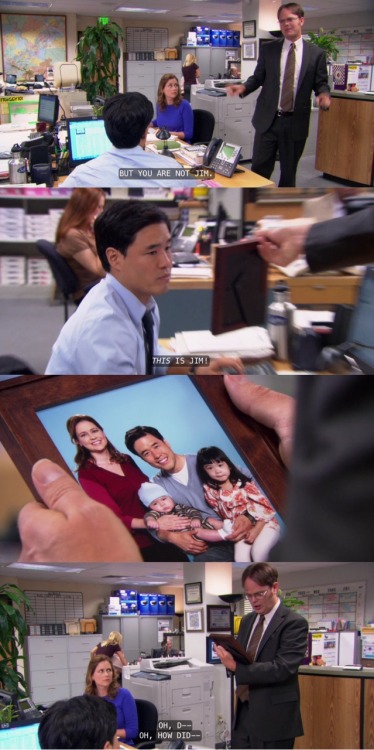 cottoncanyon:The best part of this which people often don’t realize is that Dwight was the one who took the family picture of them. So him seeing that picture is even more startling to him.