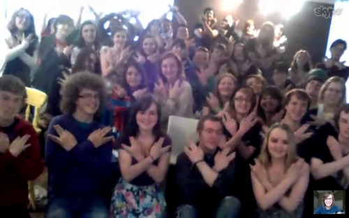 I Skyped into the Dublin, Ireland screening of A Film to Decrease Worldsuck this morning/afternoon for them! These folks certainly don’t forget to be awesome! :D