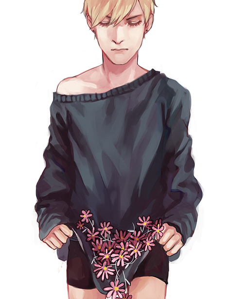 kelpls:  drew some quick naked boys with flowers bc i just needed to indulge myself for a bit
