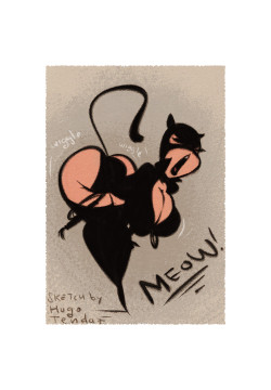   Catwoman - February Meow - Cartoony Pinup Sketch  Catwoman&Amp;Rsquo;S Telephone