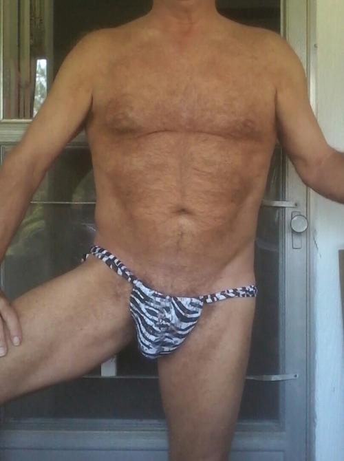 dougsundiesandswimwear: Zebra print fundoshi!  Stretchy material works best!