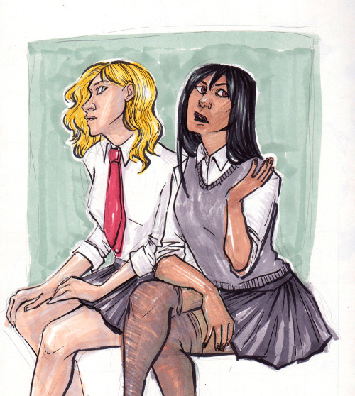 phantomqueen: more marker practice on oldish sketches! this time featuring mg girls *w*