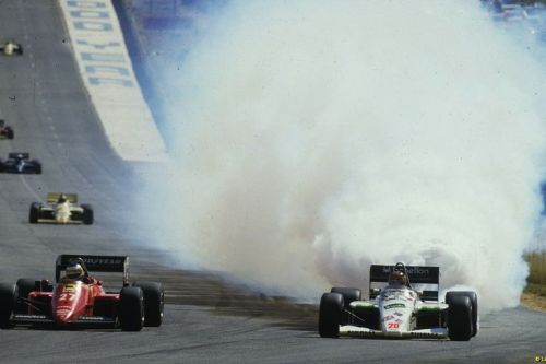 Rough and blown&hellip; Piercarlo Ghinzani (Toleman Motorsport Group) having a blown engine at t