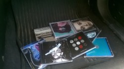 My CDs in my car (X)