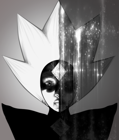 susiebeeca:  ~White Diamond, the greatest of the Diamond Authority~ I spent way too long staring at this, and now it doesn’t make sense. Detail:  I forgot how much fun I used to have with the Gradient Map function on B&W pics!This is actually the