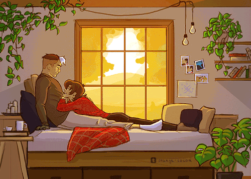 orange-cocoa:Autumn means cuddles get warmer!  did this for the autumn equinox (sept 22), but d