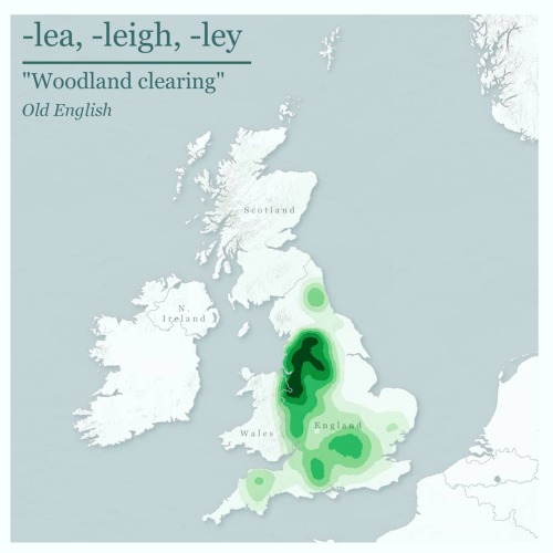 mapsontheweb:Toponymical maps of GB, looking at the density of common forms in place names.