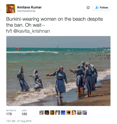 refinery29:More French towns are banning the Burkini in a show of how hypocritical Islamophobia has 
