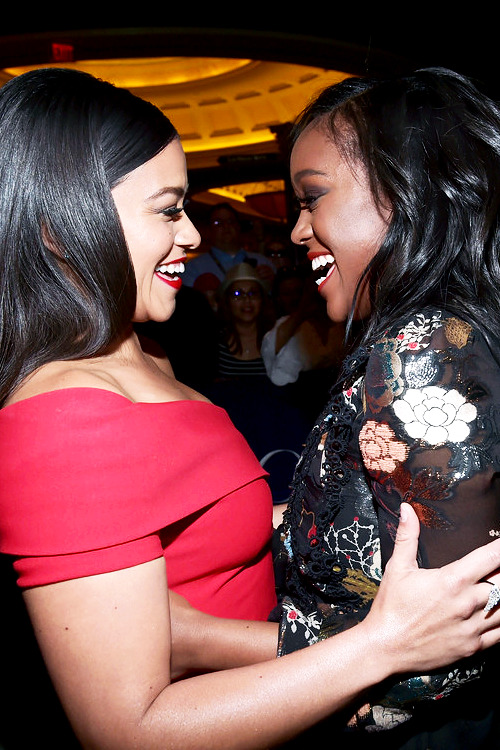 dailyajanaomiking - Gina Rodriguez and Aja Naomi King attend the...