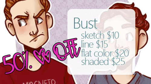 milky-noodles:New Years Flash Sale!!  Any commissions ordered between now and Jan 14th, 2018 will be