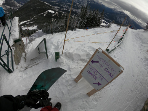 Mount Norquay 2/22/18-2018 Solo Snowboarding Trip(p2)-.Back up in Canada, boarding the first slopes 