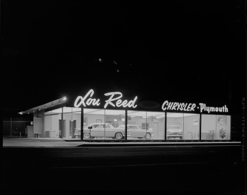 batteredshoes: yourhost:  joseph fadler.     lou reed chrysler/plymouth dealership. 1