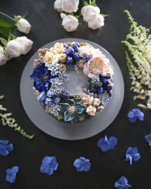 culturenlifestyle: Stunning Buttercream Floral Cakes That Are Way Too Beautiful to Eat by Seoul-Base