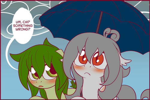 ask-laichi:“Nu! It was an accident… Please don’t tell…” with @askflowertheplantponi. ^_^x3