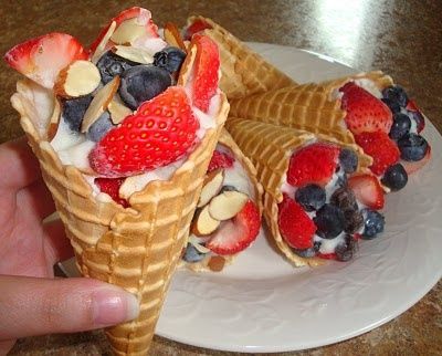 Frozen Yogurt Topped With Fruit 