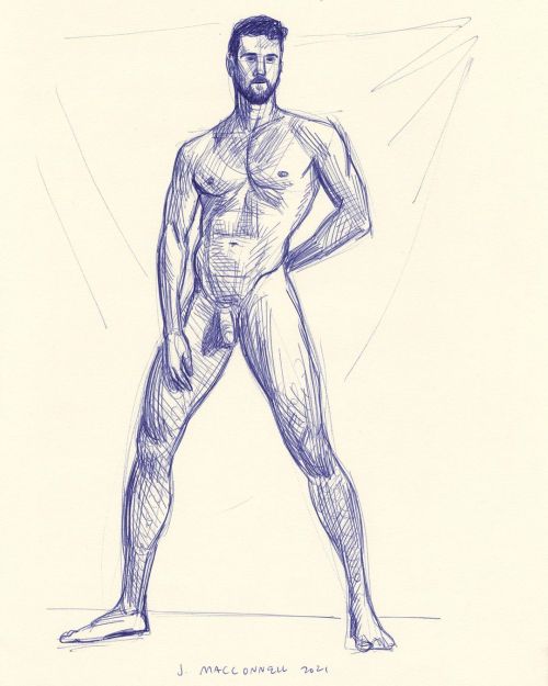 Danny  #johnmacconnell #ballpointpen #sketch #lifedrawing #figuredrawing (at MOTT NYC) www.i