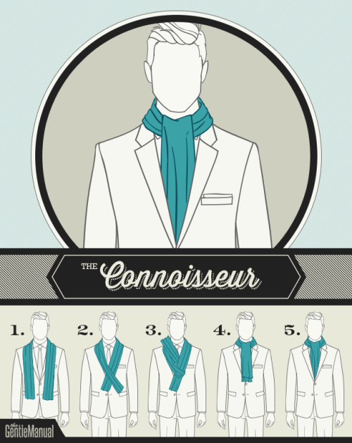 lifemadesimple:  Gentlemen: A Guide for 6 ways to tie a Scarf