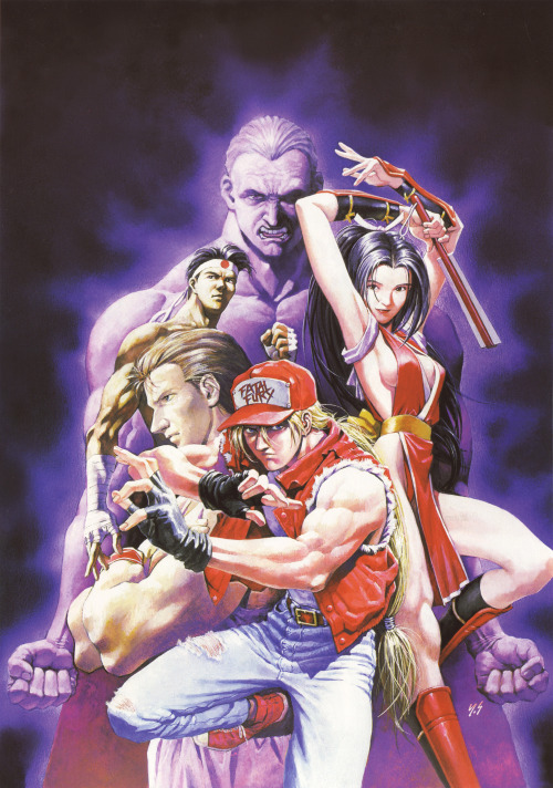 Ilustración promocional del juego Fatal Fury Special realizada por el artista Yoshiyuki Sadamoto (Ev