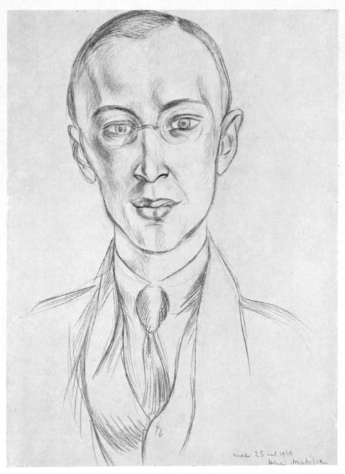 Sergei Prokofiev As Drawn By Henri Matisse On 25 April 1921. Bibliothque Nationale De France.