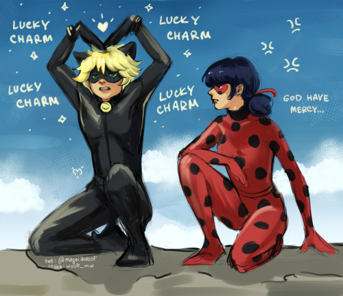 Tired Ladybug And Her Silly Kitty Cat