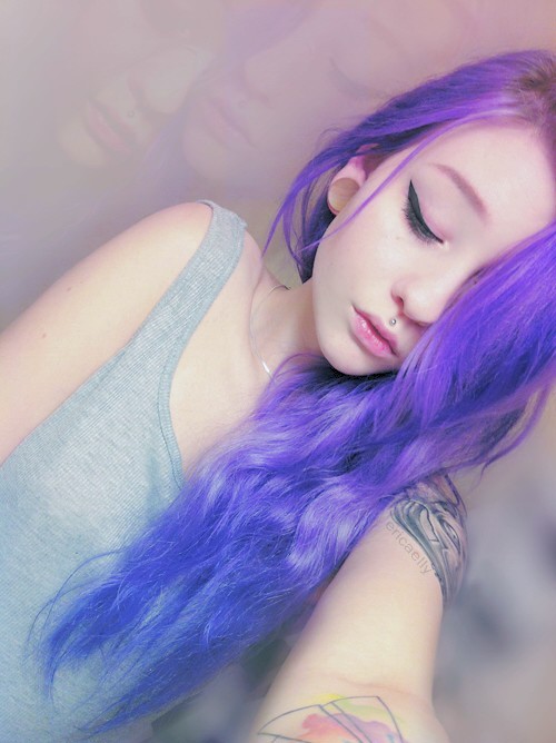 Cute teen with dyed hair