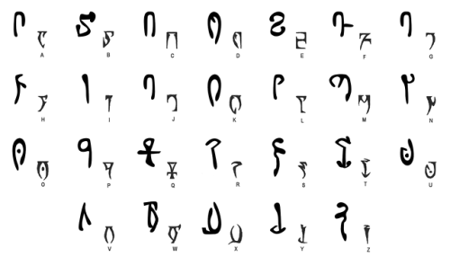 orsinium: mazurah: orsinium: Been working on a simplified, handwritten form for the daedric script