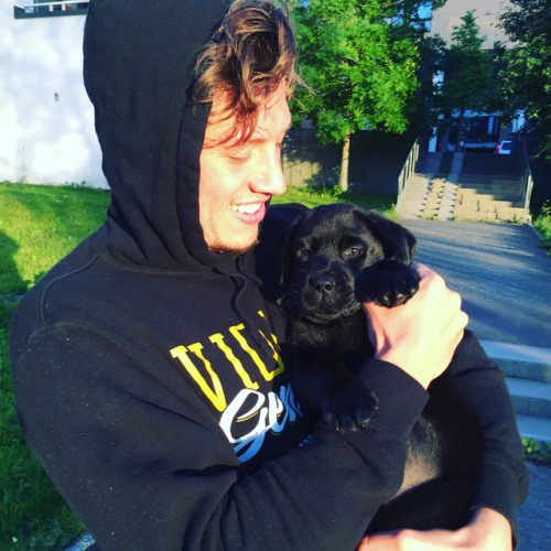 Rickard Rakell holding his puppy, Stella(Source: instagram.com/rickardrakell)