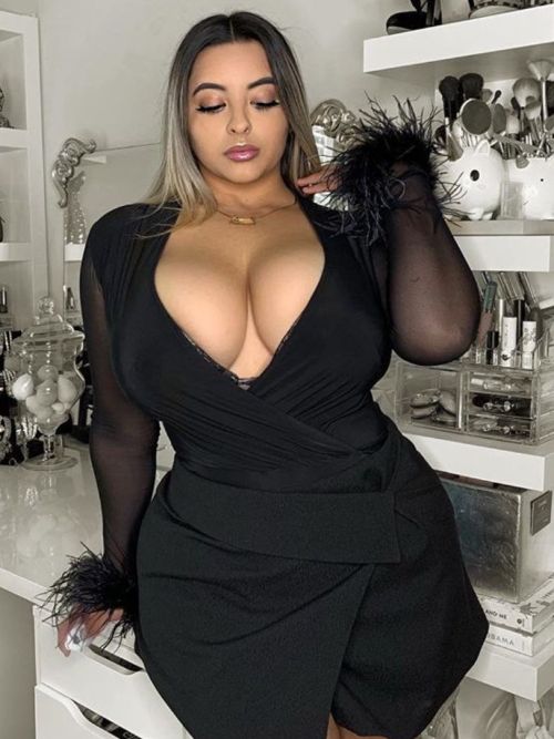 thebiggestever: “There’s something missing between my tits, something long, hard, and thick.  Would you like to provide this missing thing?”