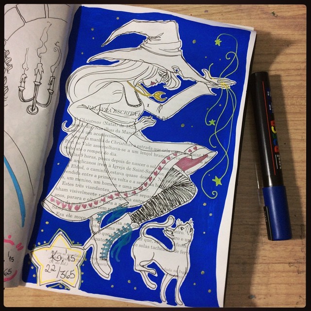 invisiblekey:Let’s play 🐱💙✨ 22/365 #365sketches #1page1day #challenge #art