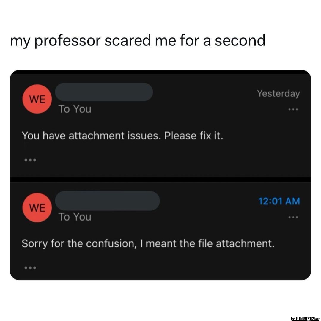 my professor scared me for...