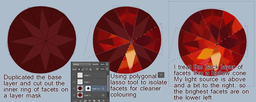 viivus: I made a walkthrough of my process for drawing faceted stones! Judging by the timestamps fro