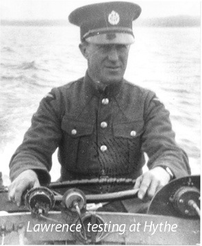 T.E. Lawrence testing motorboats for the RAF.