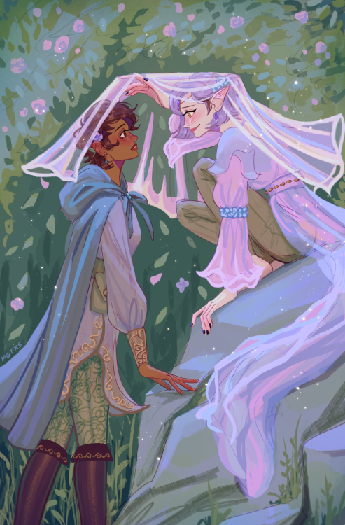 the runaway princess meets a lavender elf in the forest~ (fairytale au lumity)(prints)