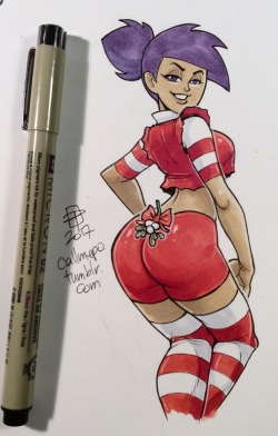 callmepo: Holiday Hottie tiny doodle of Enid.   [Come visit my Ko-fi and buy me a (coffee) apple cider!]    &lt; |D’‘‘‘‘‘‘