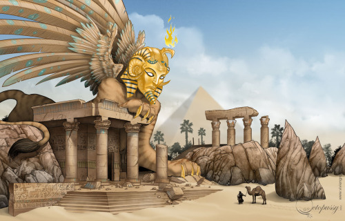 dwellerinthelibrary:Sphinx by Viviengros