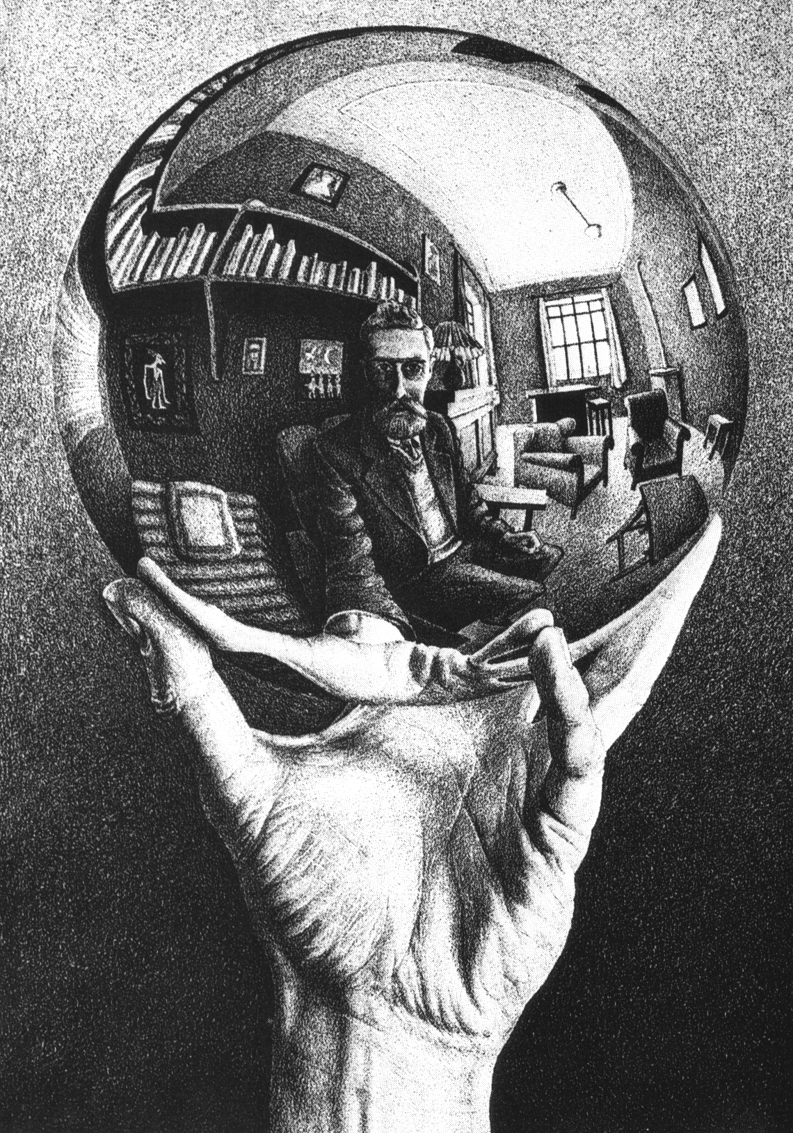 hand with reflecting sphere