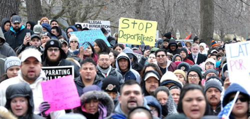 yahoonewsphotos: ‘Day Without Immigrants’ protests across the U.S. Immigrants  across the United States stayed home from school and work on Thursday  to show how critical they are to the nation’s economy and way of life. “A  Day Without Immigrants”